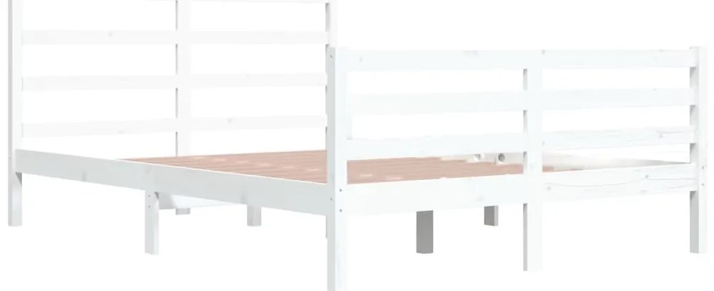 vidaXL Πλαίσιο Κρεβατιού Λευκό 160 x 200 εκ. από Μασίφ Ξύλο Πεύκου