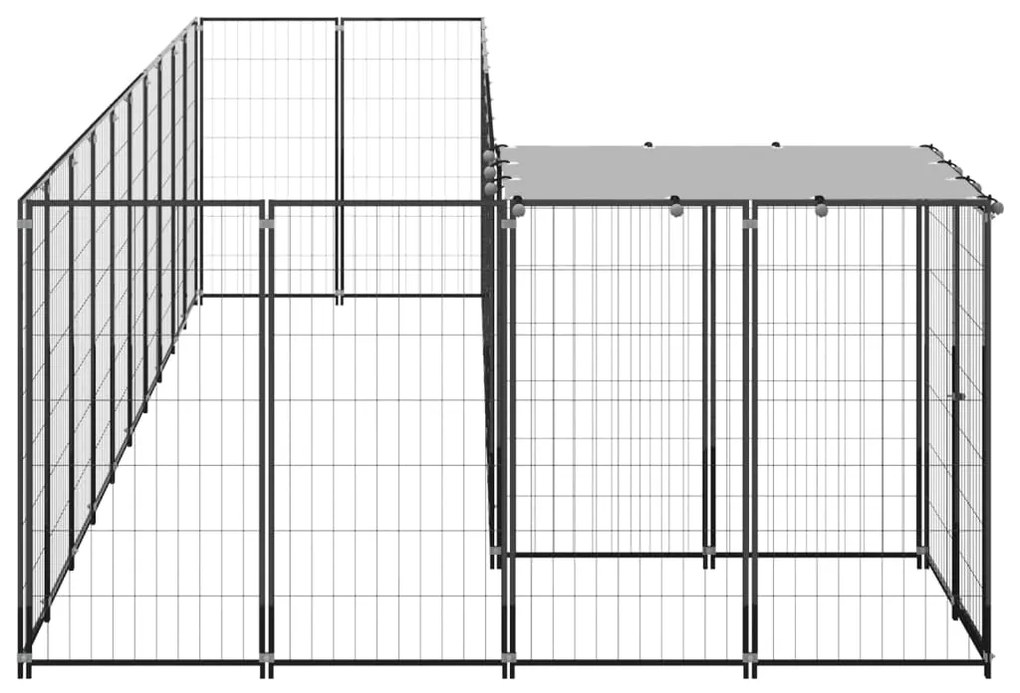 vidaXL Σπιτάκι Σκύλου Μαύρο 7,26 μ² Ατσάλινο