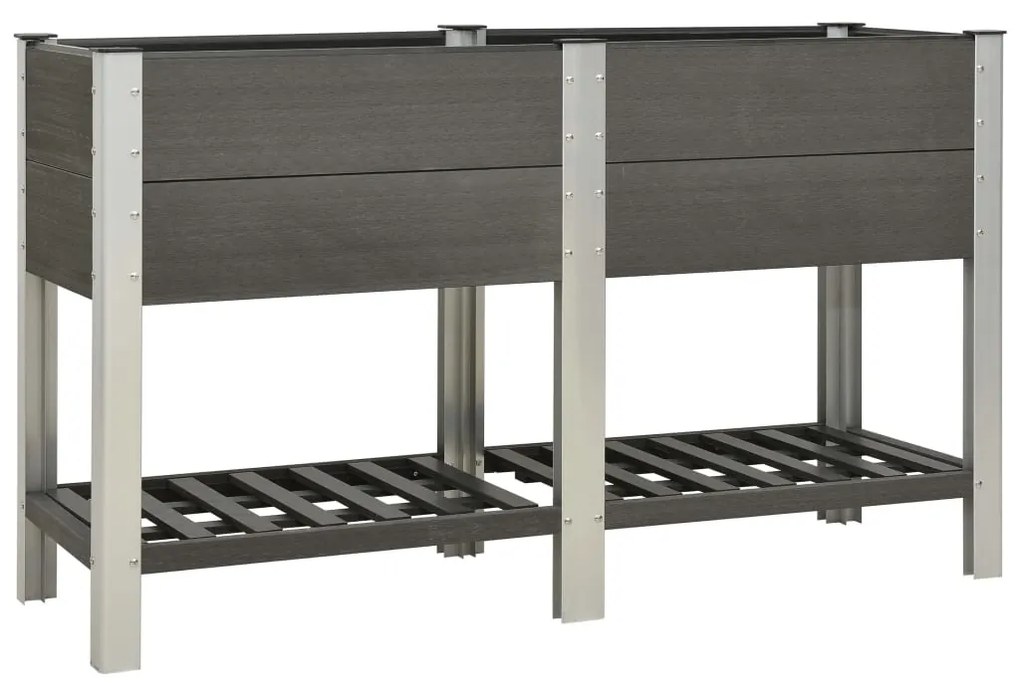 vidaXL Ζαρντινιέρα Υπερυψωμένη με Ράφι Γκρι 150 x 50 x 90 εκ. από WPC