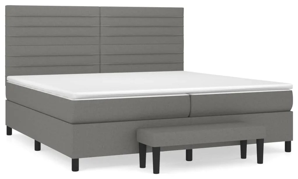 ΚΡΕΒΑΤΙ BOXSPRING ΜΕ ΣΤΡΩΜΑ ΣΚΟΥΡΟ ΓΚΡΙ 200X200 ΕΚ. ΥΦΑΣΜΑΤΙΝΟ 3136702