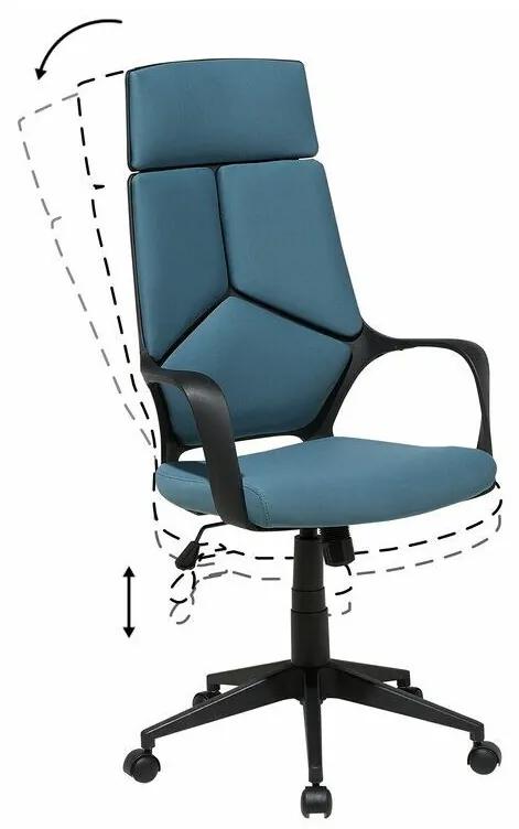 Καρέκλα γραφείου Berwyn 208, Μαύρο, Τυρκουάζ, 116x64x64cm, 14 kg, Με μπράτσα, Με ρόδες, Μηχανισμός καρέκλας: Κλίση | Epipla1.gr