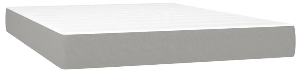 vidaXL Κρεβάτι Boxspring με Στρώμα Ανοιχτό Γκρι 140x190 εκ. Υφασμάτινο