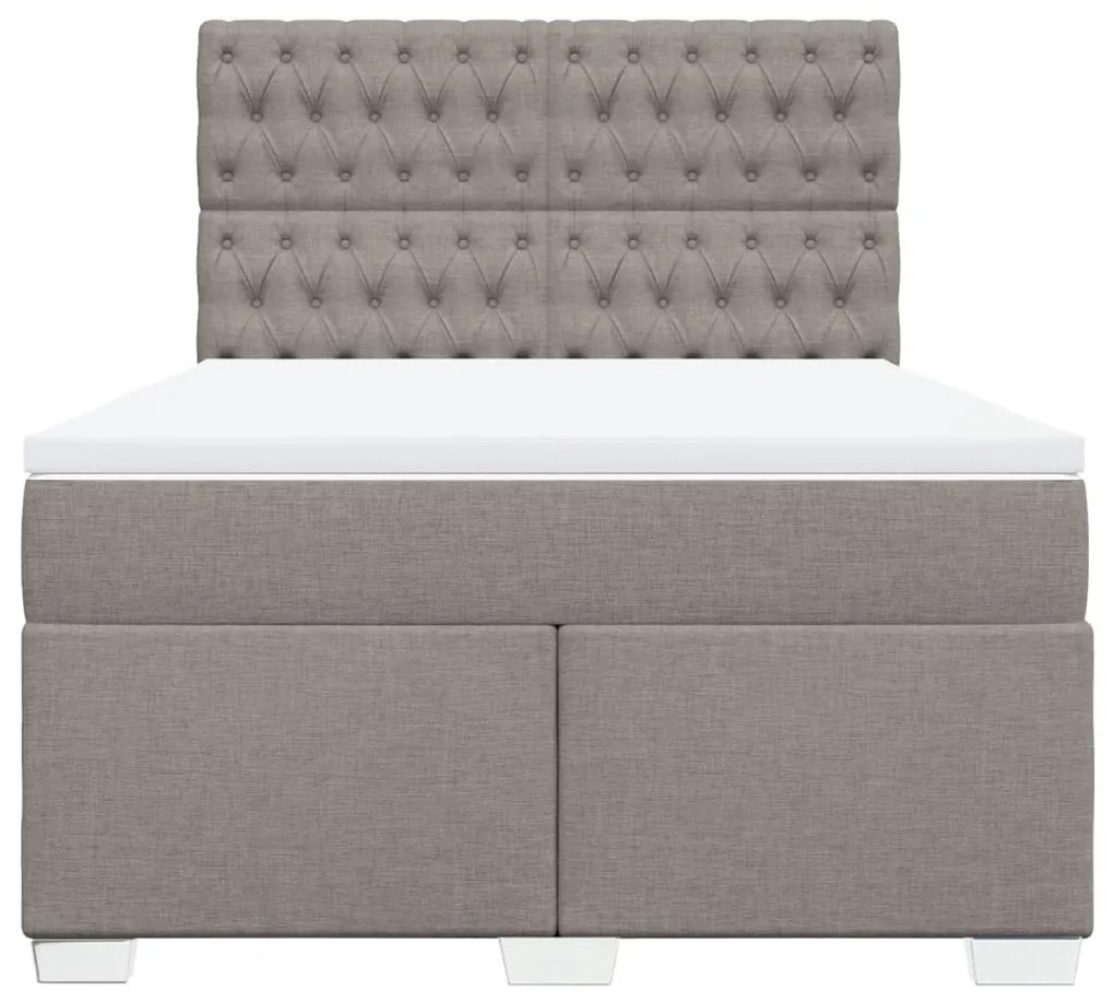 vidaXL Κρεβάτι Boxspring με Στρώμα Taupe 160x200 εκ. Υφασμάτινο