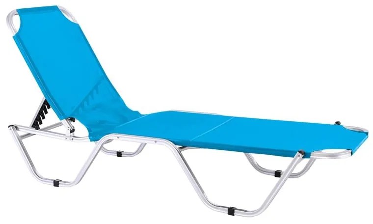 WOODWELL CRETA Ξαπλώστρα Αλουμινίου Textilene Γαλάζιο, Στοιβαζόμενη 60x197x30cm Προφίλ 25x25x1,5mm Ε281,11