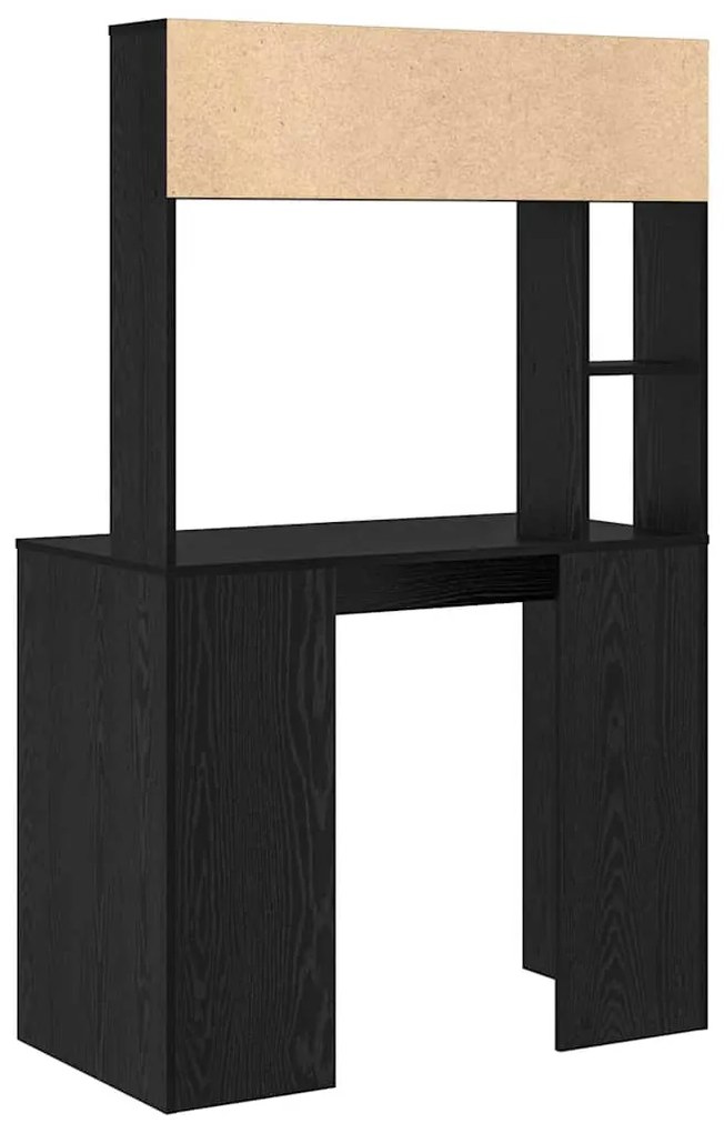 vidaXL Γραφείο με ράφι Μαύρη δρυς 91 x 50 x 149 εκ Επεξεργασμένο ξύλο