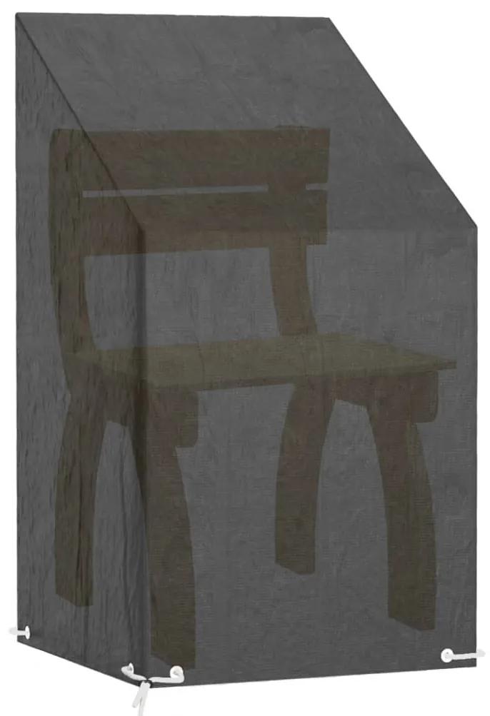 Κάλυμμα Καρέκλας με 8 Κρίκους 65x65x80/120 εκ. Πολυαιθυλένιο - Μαύρο