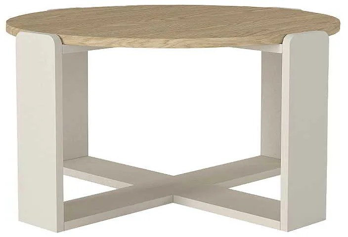 Τραπεζάκι σαλονιού Rebel Megapap χρώμα rota oak - sandstone Ø70x38εκ.