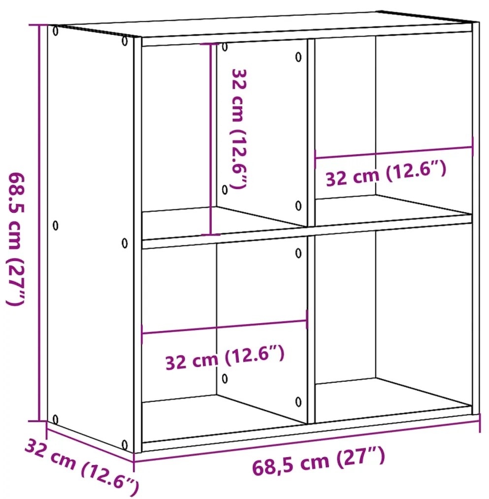 Βιβλιοθήκη Sonoma Δρυς 68,5x32x68,5 εκ. από Επεξεργ. Ξύλο - Καφέ