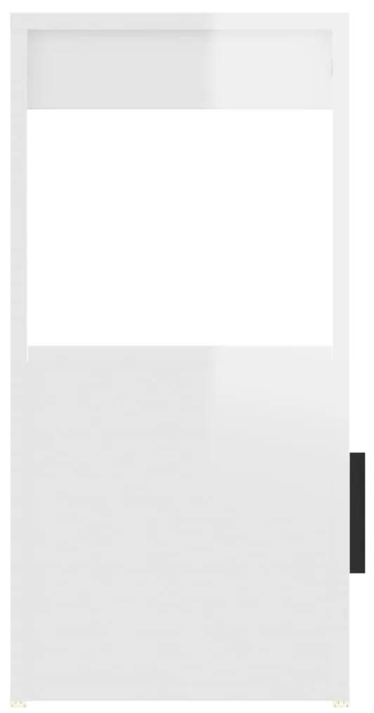 Ντουλάπι Γυαλιστερό Λευκό 80x30x60 εκ. Επεξεργασμένο Ξύλο - Λευκό