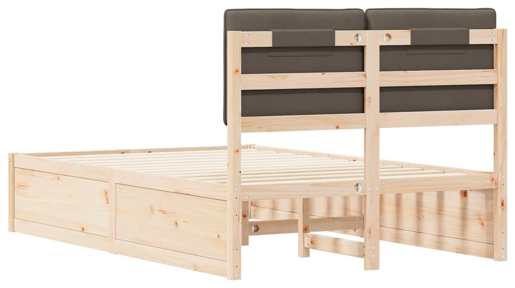 vidaXL Σκελετός Κρεβατιού με Επενδεδυμένο Κεφαλάρι Taupe 120 x 200 cm