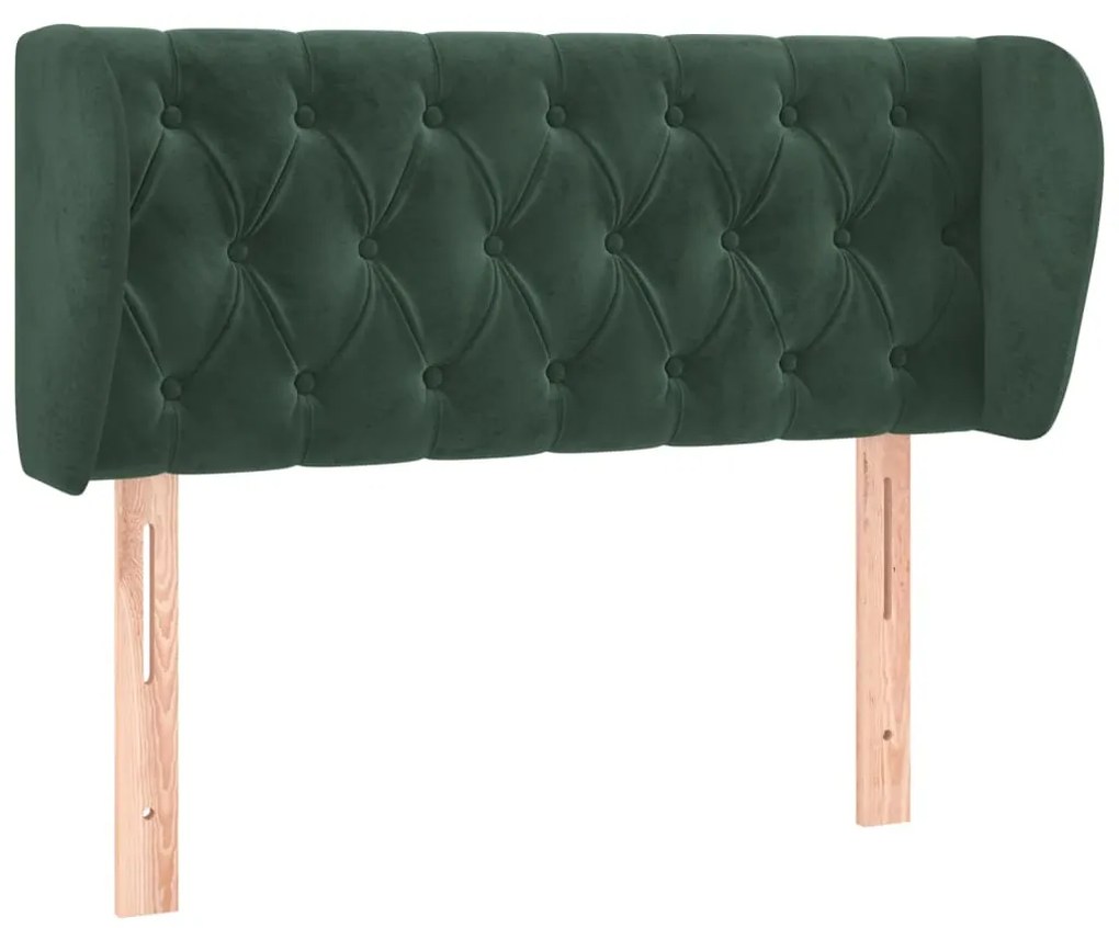 Κεφαλάρι με Πτερύγια Σκούρο Πράσινο 93x23x78/88 εκ. Βελούδινο 3117519