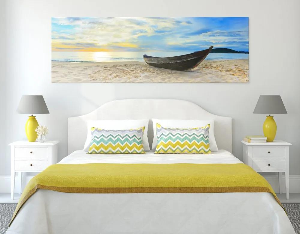 Πανόραμα εικόνας μιας όμορφης παραλίας - 150x50