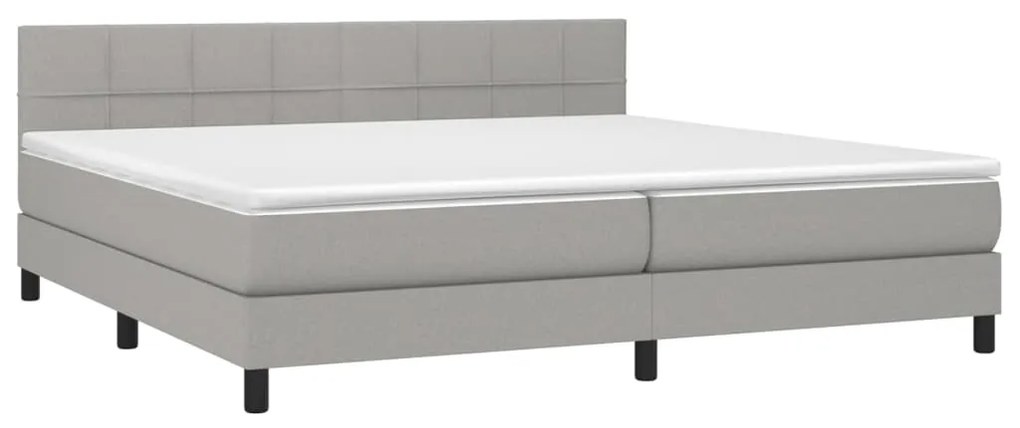 ΚΡΕΒΑΤΙ BOXSPRING ΜΕ ΣΤΡΩΜΑ ΑΝΟΙΧΤΟ ΓΚΡΙ 200X200 ΕΚ. ΥΦΑΣΜΑΤΙΝΟ 3140081