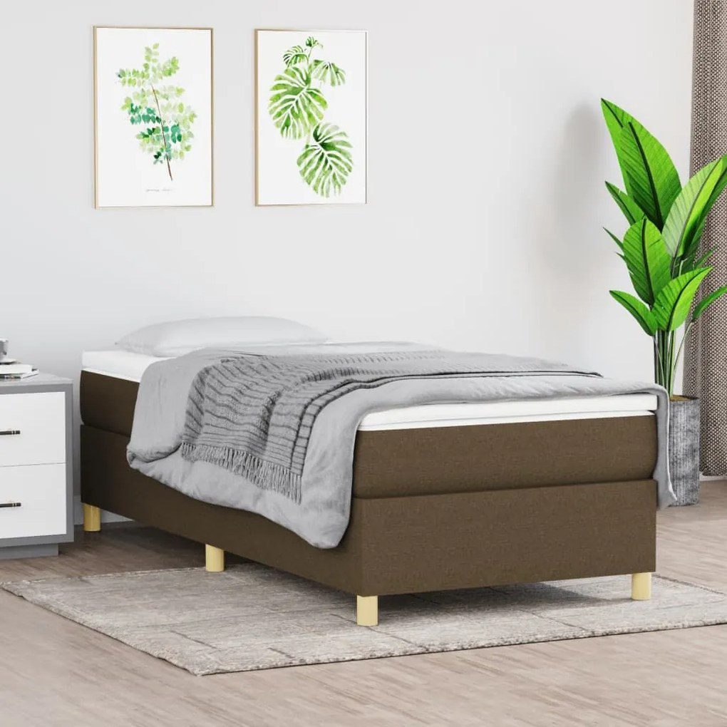 ΚΡΕΒΑΤΙ BOXSPRING ΜΕ ΣΤΡΩΜΑ ΣΚΟΥΡΟ ΚΑΦΕ 90X200 ΕΚ. ΥΦΑΣΜΑΤΙΝΟ 3144493