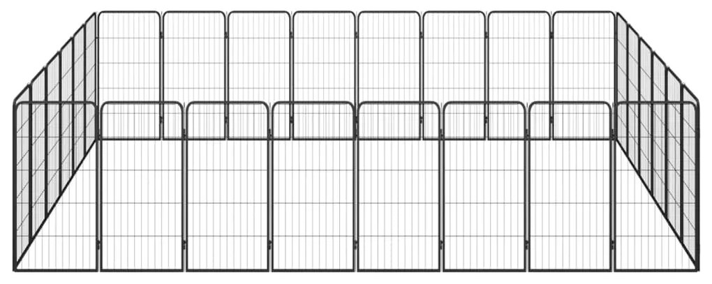vidaXL Κλουβί Σκύλου 28 Πάνελ Μαύρο 50x100 εκ. Ατσάλι με Βαφή Πούδρας