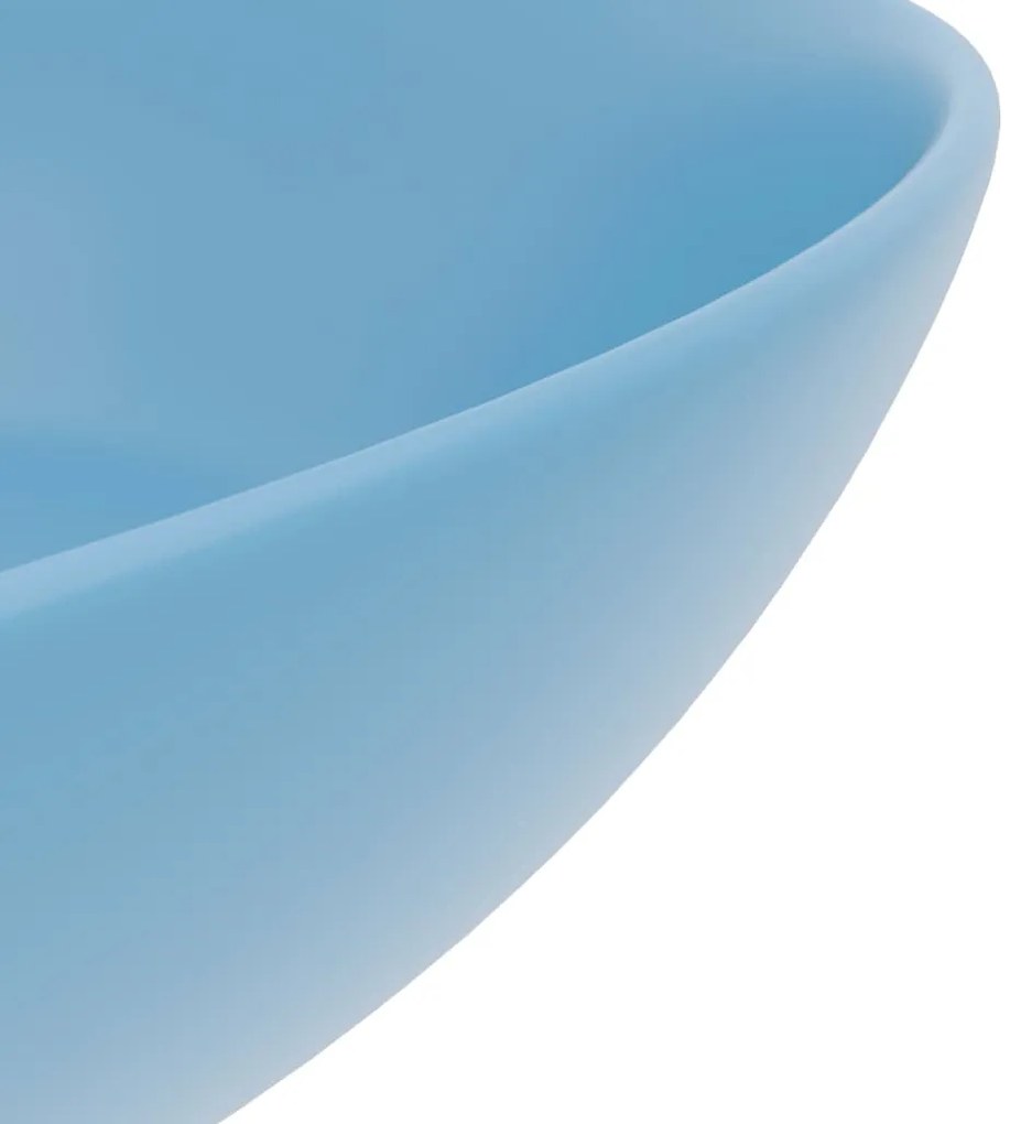 vidaXL Νιπτήρας Μπάνιου Στρογγυλός Γαλάζιος Κεραμικός