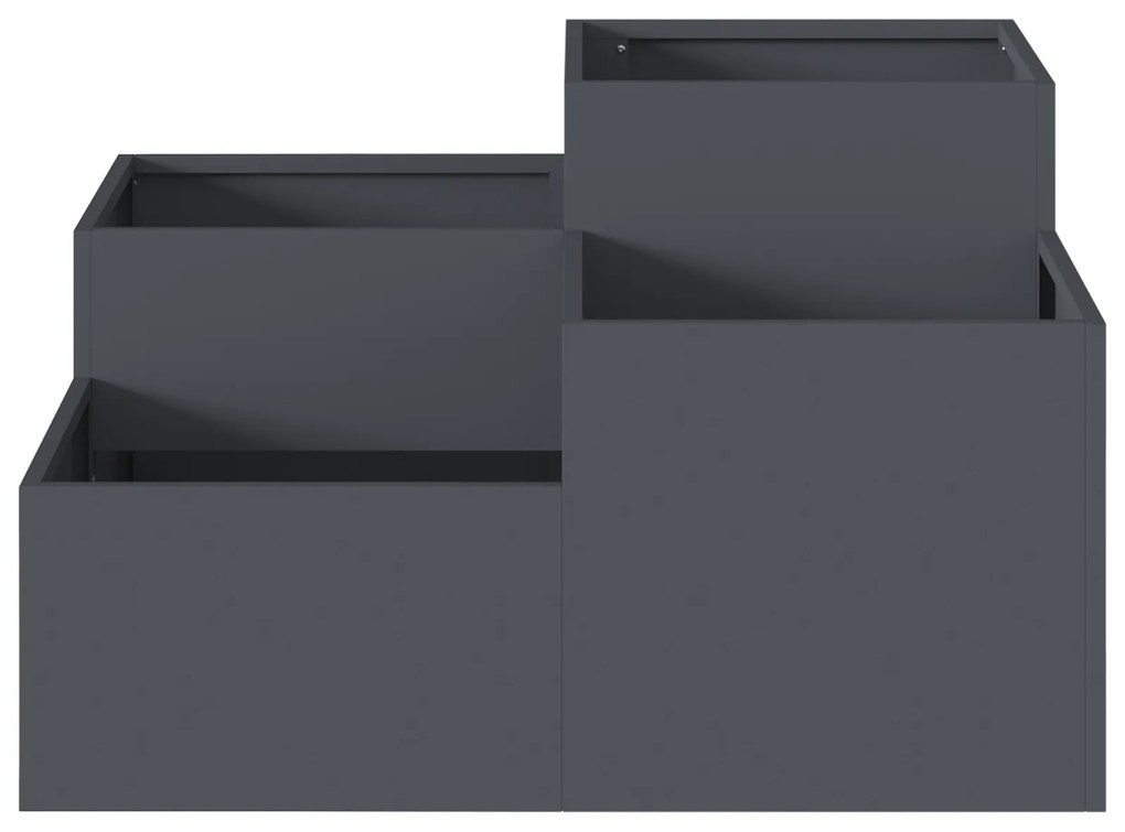 vidaXL Γλάστρα Κήπου Ανθρακί 80 x 80 x 48 εκ. Ατσάλι