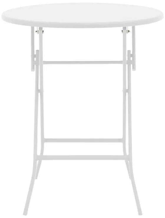 Σετ κήπου Τραπεζαρία Albero - Obbi σετ 3 τεμ. πτυσσόμενο μέταλλο λευκό Φ60x70 εκ. 60x60x70 εκ.