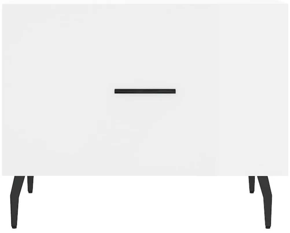 vidaXL Τραπεζάκι Σαλονιού Γυαλ. Λευκό 50 x 50 x 40 εκ. Επεξεργ. Ξύλο