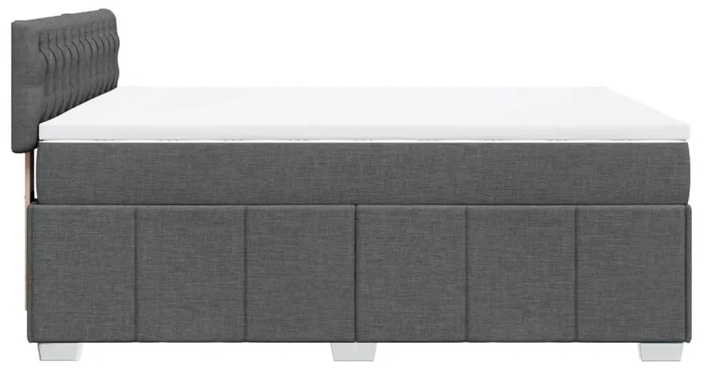 ΚΡΕΒΑΤΙ BOXSPRING ΜΕ ΣΤΡΩΜΑ ΣΚΟΥΡΟ ΓΚΡΙ 160X200 ΕΚ ΥΦΑΣΜΑΤΙΝΟ 3287127