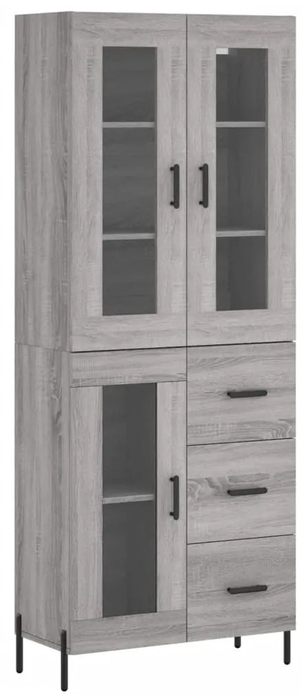 vidaXL Ντουλάπι Γκρι Sonoma 69,5 x 34 x 180 εκ. Επεξεργασμένο Ξύλο