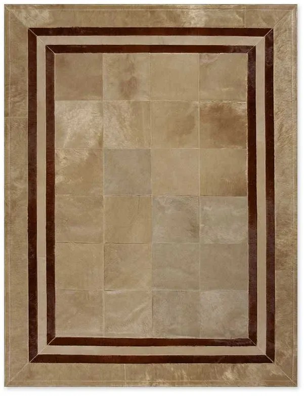 Δερμάτινο Χειροποίητο Χαλί Skin SR.1 Beige-Brown