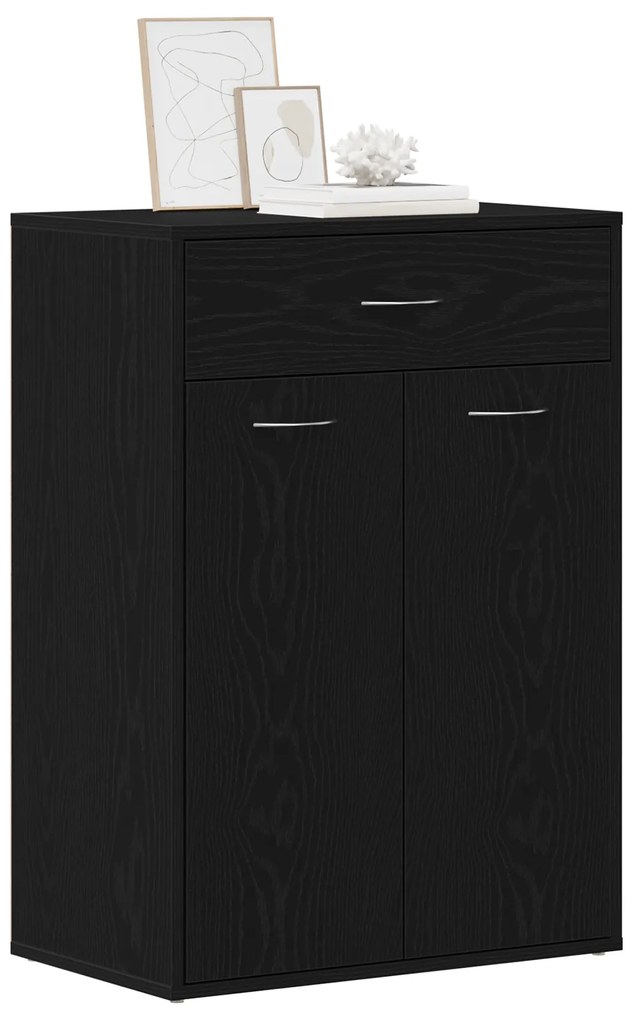 vidaXL Ντουλάπι Παπουτσιών Μαύρο Δρυς 60x35x84 εκ από Ξύλο