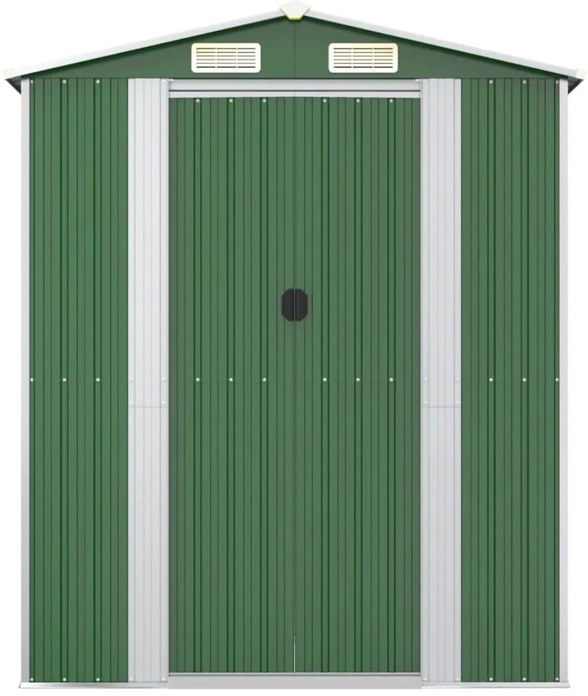vidaXL Αποθήκη Κήπου Πράσινη 192x440x223 εκ. Γαλβανισμένο Ατσάλι