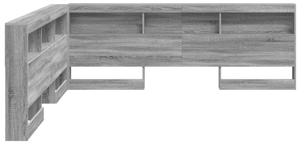 vidaXL Κεφαλάρι Αποθήκης με ράφι Γκρι sonoma 180 cm Επεξεργασμένο ξύλο
