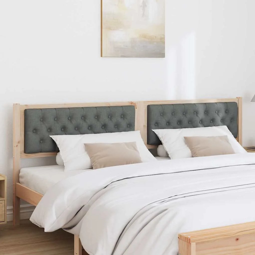 vidaXL Κεφαλάρι Άλλο Καφέ και σκούρο γκρι 200 cm Μασίφ ξύλο πεύκου