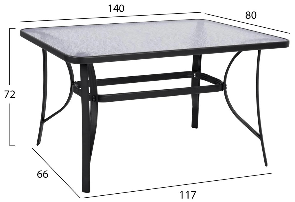 Σετ κήπου Τραπεζαρία PRELUDE 5 τεμ Γκρί Μέταλλο - Αλουμίνιο