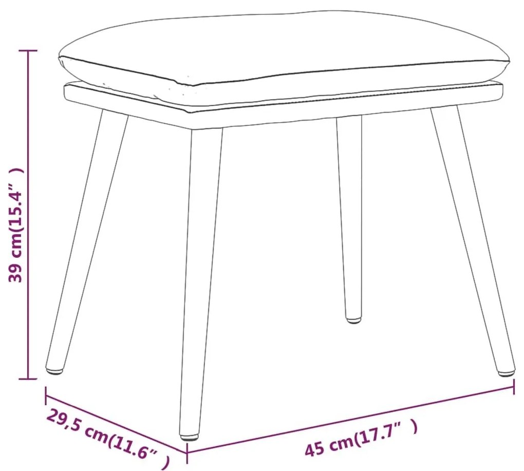 Υποπόδιο Κρεμ 45x29,5x35 εκ. Βελούδινο - Κρεμ