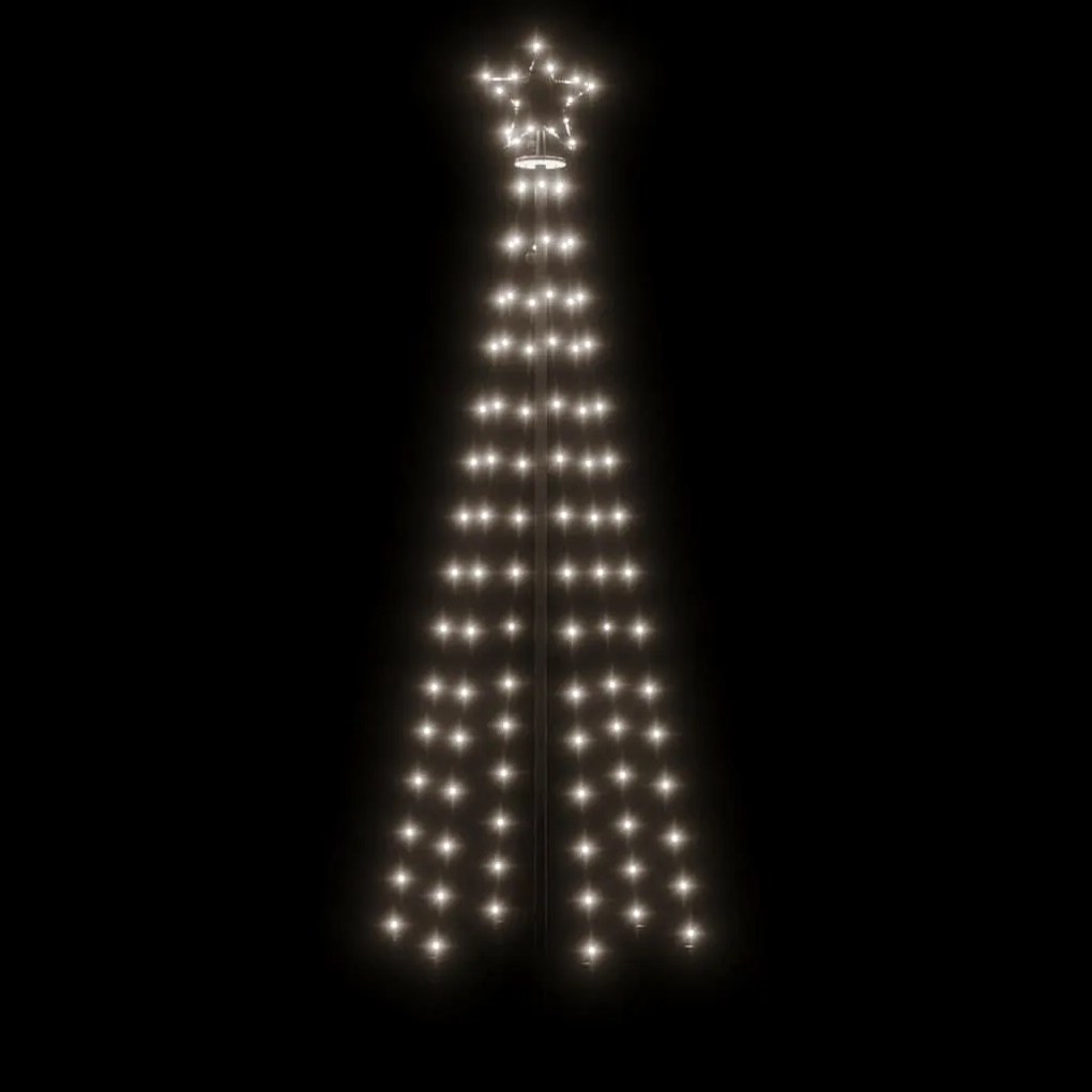 vidaXL Χριστουγεννιάτικο Δέντρο Κώνος 108 LED Ψυχρό Λευκό 70x180 εκ.