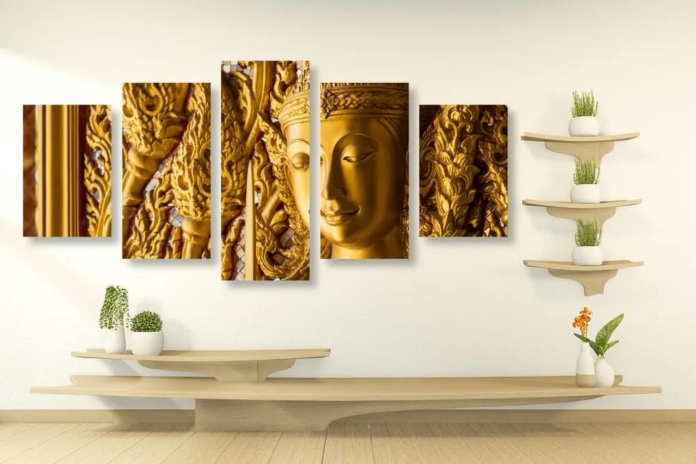 Εικόνα 5 μερών άγαλμα του Βούδα στο ναό - 200x100