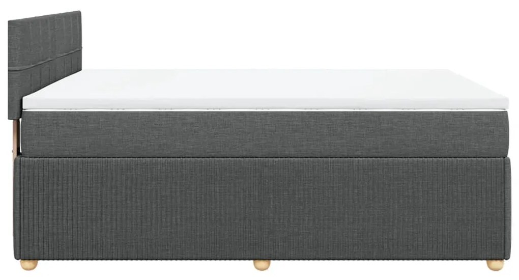 ΚΡΕΒΑΤΙ BOXSPRING ΜΕ ΣΤΡΩΜΑ ΣΚΟΥΡΟ ΓΚΡΙ 140X190 ΕΚ. ΥΦΑΣΜΑΤΙΝΟ 3289752