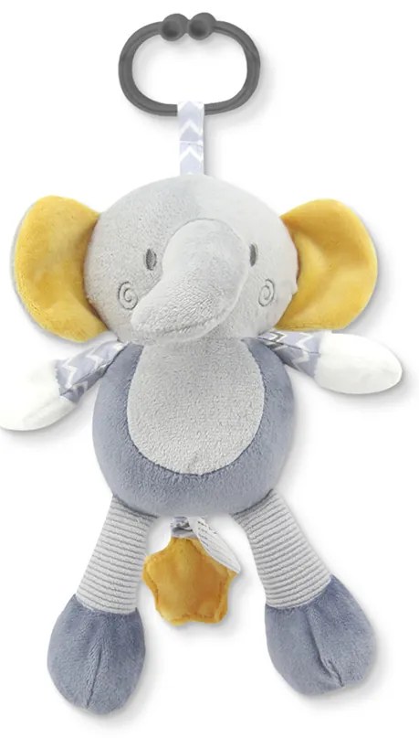 Κρεμαστό Λούτρινο Ζωάκι Με Μουσική Music Elephant Grey Natural  10191440010  Lorelli