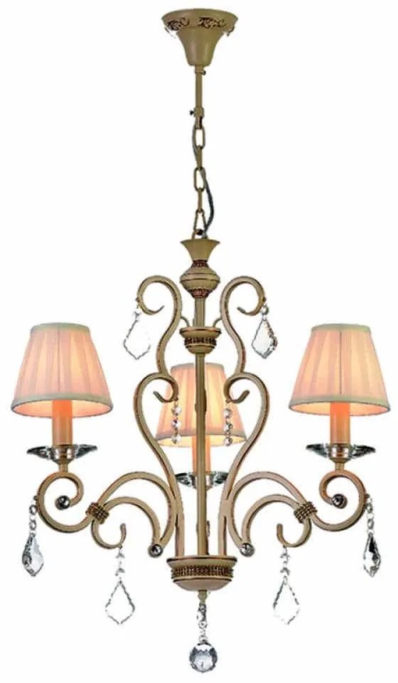 Φωτιστικό Οροφής 5276-3 50x80cm 3xΕ14 Beige Inlight Κρύσταλλο,Μέταλλο