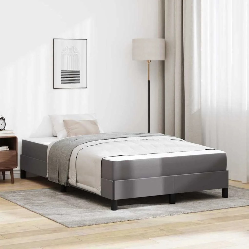 vidaXL Κρεβάτι Άλλο Γκρι 120 x 200 cm Τεχνητό δέρμα