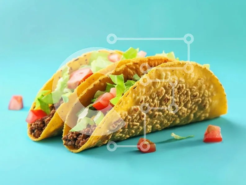 Intra Συλλεκτικό Ξύλινο Παζλ Plywood  4mm - Νόστιμα Tacos σε τιρκουάζ φόντο Σε Ξύλινο Κουτί - Διαστάσεις: 10x10 cm – 25 κομμάτια