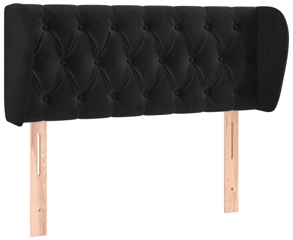 vidaXL Κεφαλάρι με Πτερύγια Μαύρο 93x23x78/88 εκ. Βελούδινο