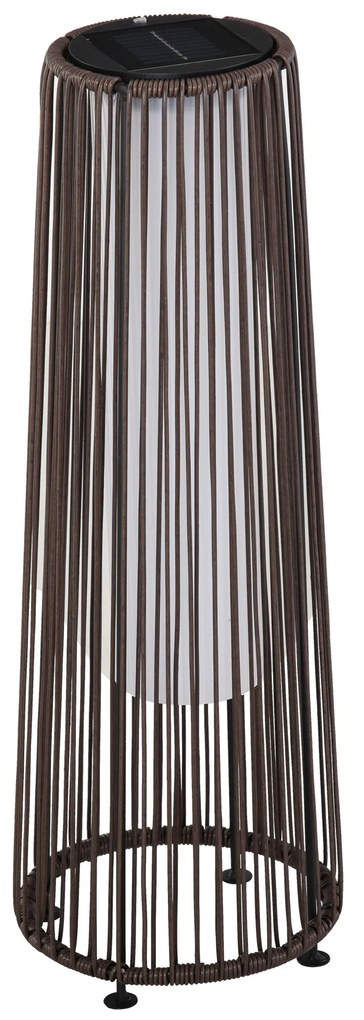 Φωτιστικό κήπου Outsunny, εξωτερικό φωτιστικό, ηλιακό, 8 ώρες λειτουργίας, αυτόματη λειτουργία, εμφάνιση rattan, 21,5 x 21,5 x 61 cm