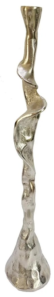 Artekko Branch Κηροπήγιο Μεταλλικό Ασημί (11x11x54)cm
