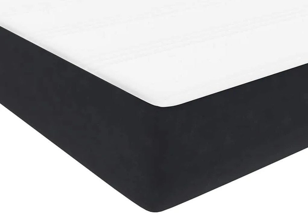 Κρεβάτι Boxspring με Στρώμα Μαύρο 1140x210 εκ. Βελούδινο - Μαύρο