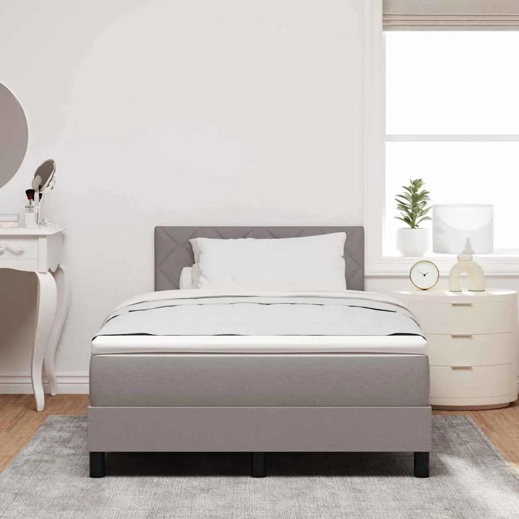 vidaXL Κρεβάτι με ελατήρια με στρώμα Taupe 120 x 200 cm ύφασμα