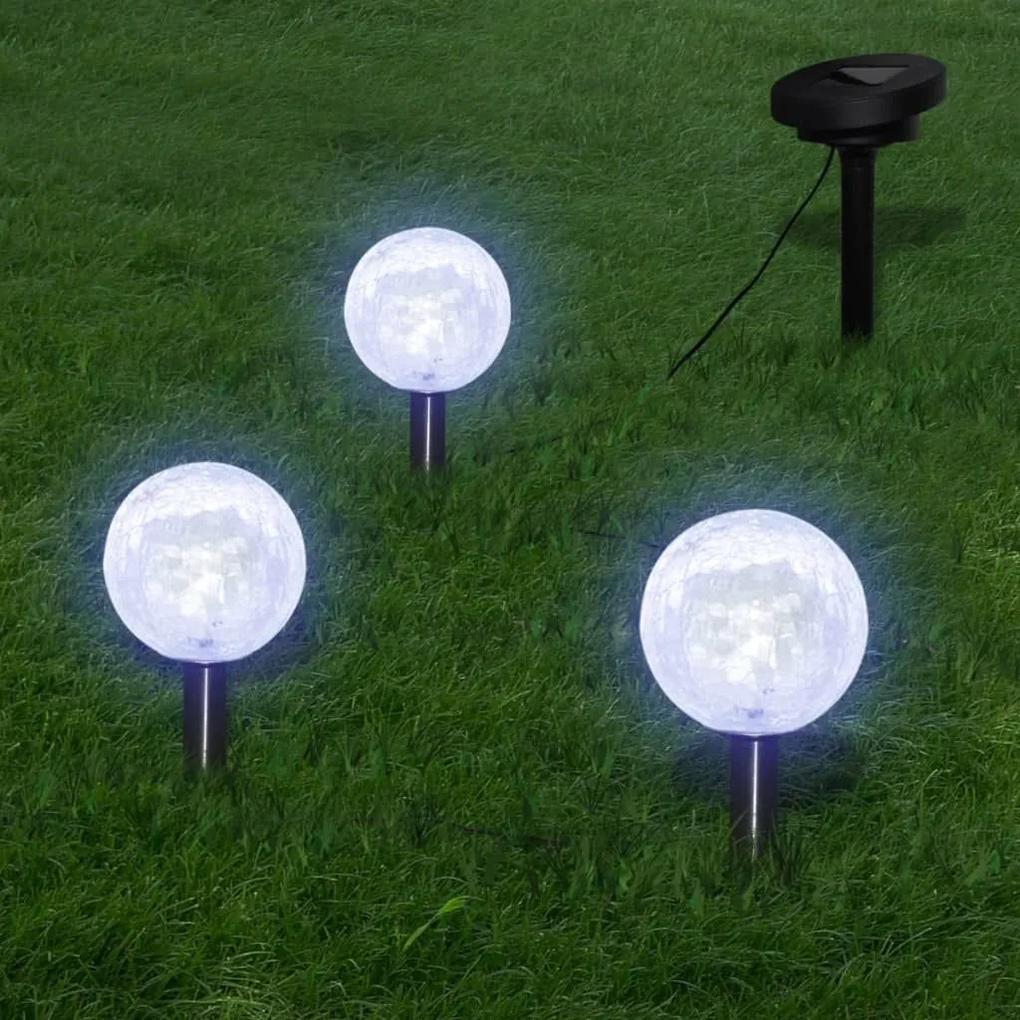Φωτιστικά Κήπου LED 6 τεμ. με Στηρίγματα &amp; Ηλιακά Πάνελ - Λευκό