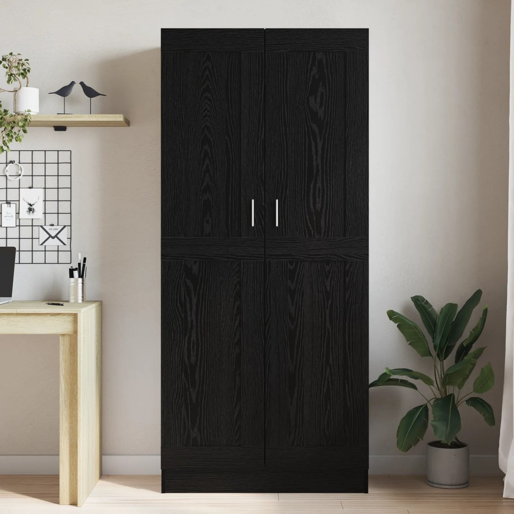vidaXL Βιβλιοθήκη Μαύρη δρυς 82.5 x 30.5 x 185 cm Επεξεργασμένο ξύλο