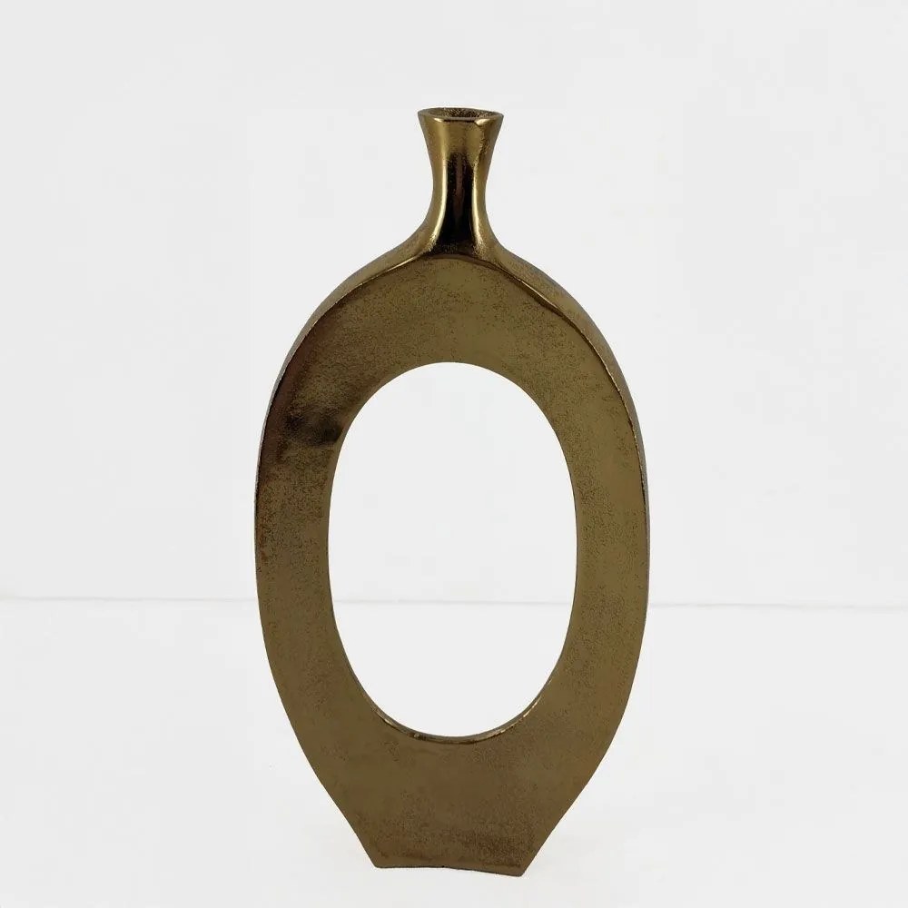 Βάζο Abstract 029049 25x5x50cm Gold Αλουμίνιο