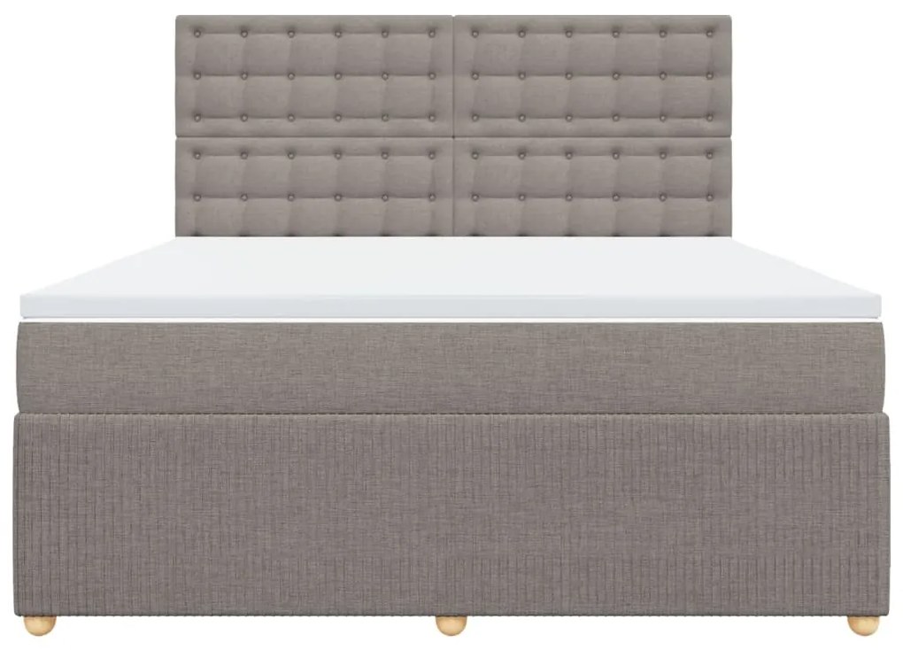 vidaXL Κρεβάτι Boxspring με Στρώμα Taupe 180x200 εκ. Υφασμάτινο