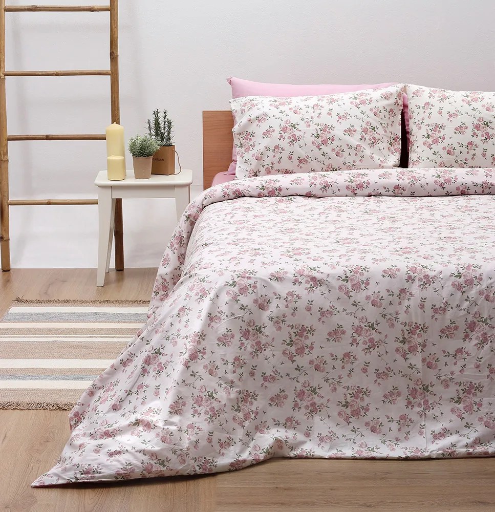 Σετ Σεντόνια King Size 260X270 Βαμβακερά 4 Τεμ. - Sunshine Cotton Feelings 929 Pink