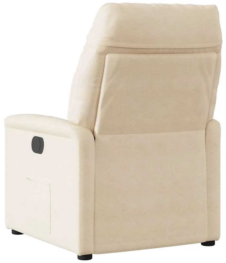 vidaXL Πολυθρόνα Ανακλινόμενη Μπεζ Ύφασμα Μικροϊνών